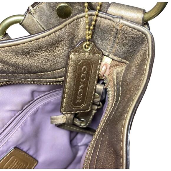 COACH ZOE BRONZE LEATHER GOLD LARGE HOBO SHOULDER BAG VINTAGE # 12664 Y2K - Picture 6 of 8